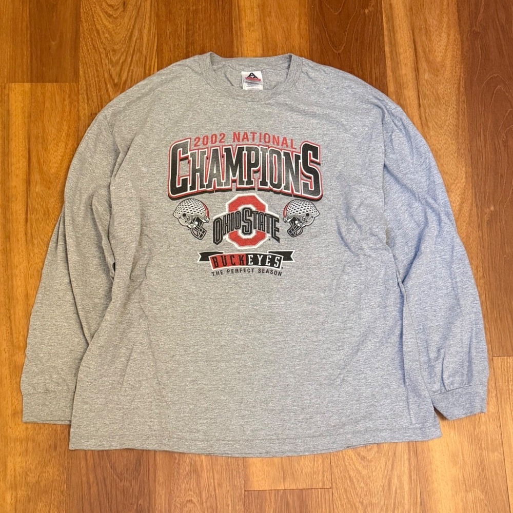 Vintage 2002 Ohio State Buckeyes Champions Perfect Season Long Sleeve Men's XXL